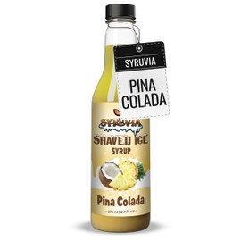 Syruvia Snow Cone Syrup 12.7oz - Pina Colada Syrup For Shaved Ice, Snow Cones, Slushies, Italian Soda, Popsicles. Kosher, Dairy-Free.