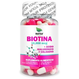 NATSA Biotina con Colágeno y Ácido Hialurónico 100 Cápsulas
