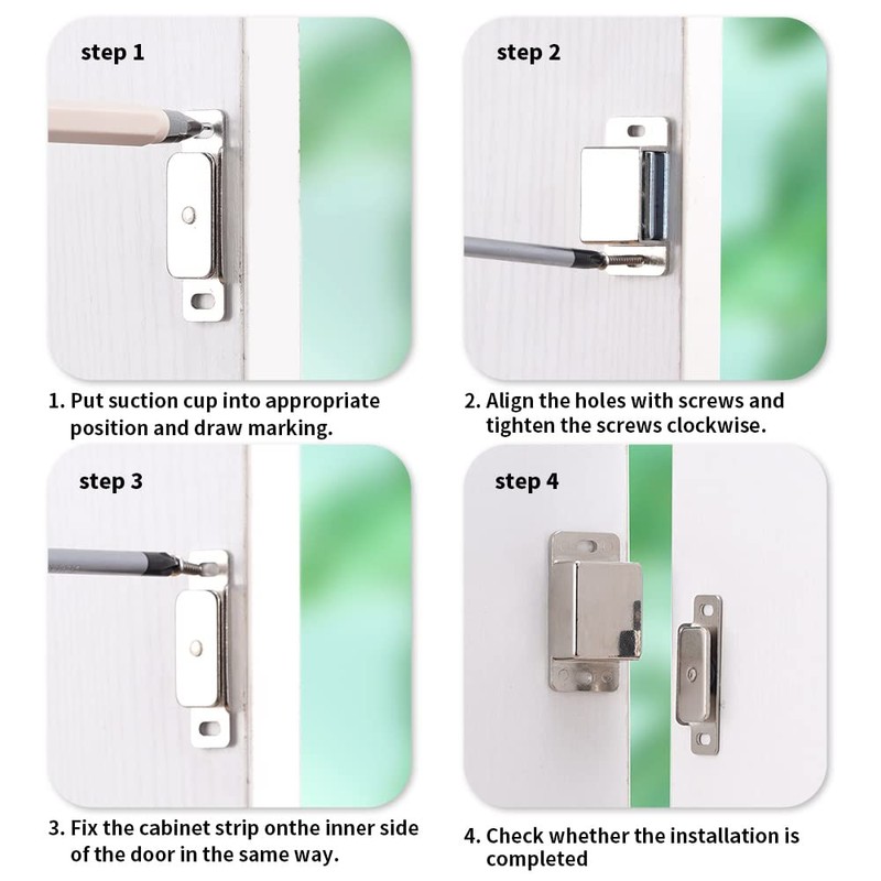 HonesaLoc Cabinet Magnets 6 Pack Thin Magnetic Door Catch Kitchen
