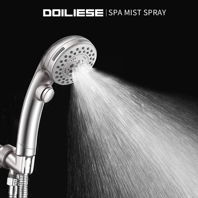 Shower Head, High Pressure 6 Setting Shower Head Hand-Held with