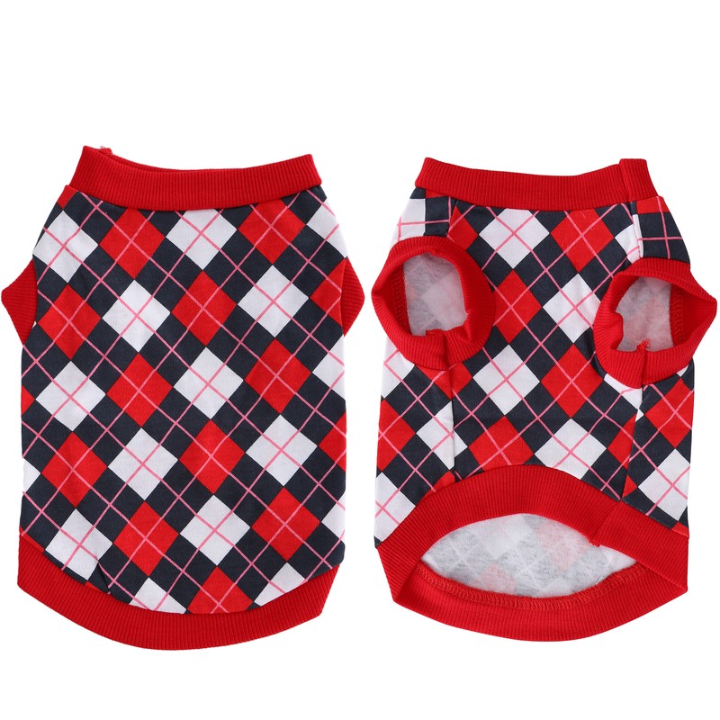 Pet Pig Spring Summer Sleeveless TShirt Pet Vest Sweatshirt Rhombus