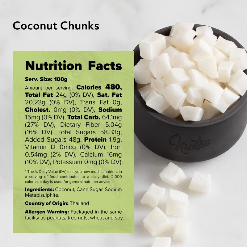 NUTS U.S. – Coconut Chunks | Sweetened |No Artificial Colors