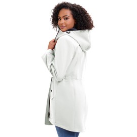 ROYAL MATRIX Women's Hooded Softshell Jacket Windbreaker Long Warm Rain Parka Jacket (Light Grey, XL)