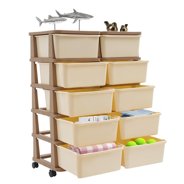 Stackable Storage Bins Organizer Box with Wheels, Clothes Closet Organizers