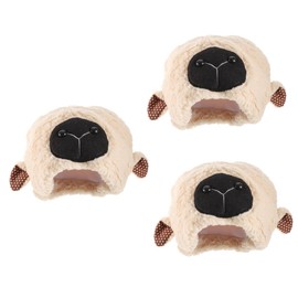 TOYANDONA Pack of 3 Lamb Ears Animal Hat Plush Hat Birthday Party Hat Sheep Ears Headgear Sheep Hat with Ears Sheep Cosplay Ears Animal Hats Costume Hat Fluffy Hat Sherpa Beige