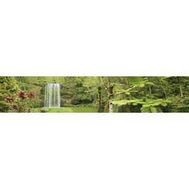 Carolina Custom Cages Reptile Habitat Background; Rain Forest, Waterfall, Red Leaves, for 48Lx18Wx18H Terrarium, 3-Sided Wraparound