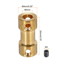 QUARKZMAN Shaft Coupling Connector with Bore of 5 mm - 5 mm Length 20 mm Diameter 9 mm 6 Pieces Shaft Couplings M3 Brass Shafts Rigid Coupling for Car Engine Accessories 3D Printer DIY Robot Copper