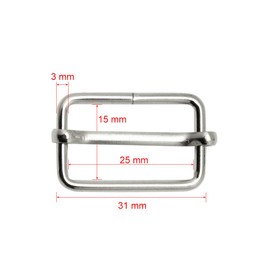 Onwon 50 Pieces Slide Buckle 1 Inch Metal Tri-Glide Slides Silvery Roller Pin Buckles Rectangle Adjustable Webbing Slider for Fasteners Strap Handbag Backpack Suspenders Belt DIY Accessories