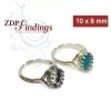 ZDP USA (1pc) Oval 10x8mm Solid Ring Bezel Setting, Shiny