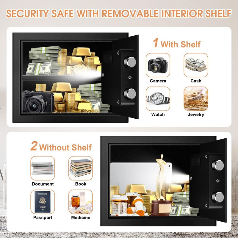 1.2 Cub Small Fireproof Safes for Home Use, Digital Home