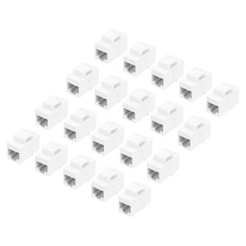 sourcing map 20 Pack Cat 6 Ethernet Coupler, RJ45 Cat6 Coupler Jacks Female to Female Ethernet Adapter, White, 14x27x22mm