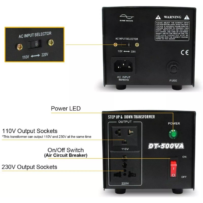 LvyuanElectric Convertidor De Voltage De 220-240 a 110-120 Voltios US
