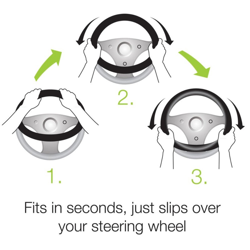 Memory Foam Steering Wheel Cover - Gray