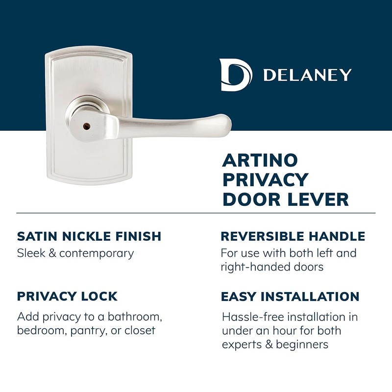 Delaney Callan Hardware Artino Privacy Door Handle, Fits Door 1-3/8