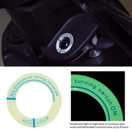 Ignition Switch Decoration Ring Car Motorcycle Luminous Ignition Start Stop Switch Key Hole Ring Circle Cover Trim Universal Ignition Ring in The Dark (Blue)