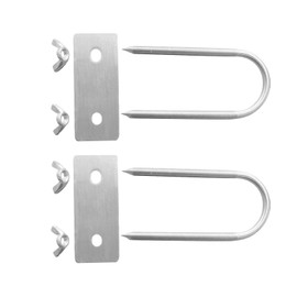 DEWOSEN U-Bolt Fork Stainless Steel 5.5 Inches Long for Pig Spine Trussing Tapered Prongs for Easy Insertion Rotisserie Parts for Whole BBQ Pig, Hog, Lamb Rotisserie Grill Accessories（2 Packs）