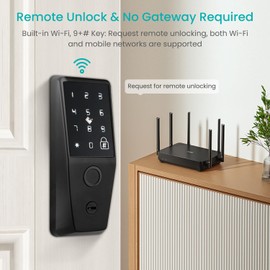 Keyless Entry Door Lock, Fingerprint Smart Door Lock with Keypad, Biometric Door Lock with App Remote Control, 5-in-1 Unlock, No Gateway, Electronic Code Deadbolt for Front Door