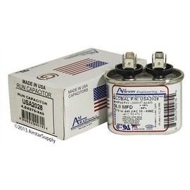 (2) Pack - Goodman CAP040000370VAS - 4 uf / Mfd 370 / 440 VAC AmRad Replacement Oval Universal Capacitor - Made in the U.S.A.