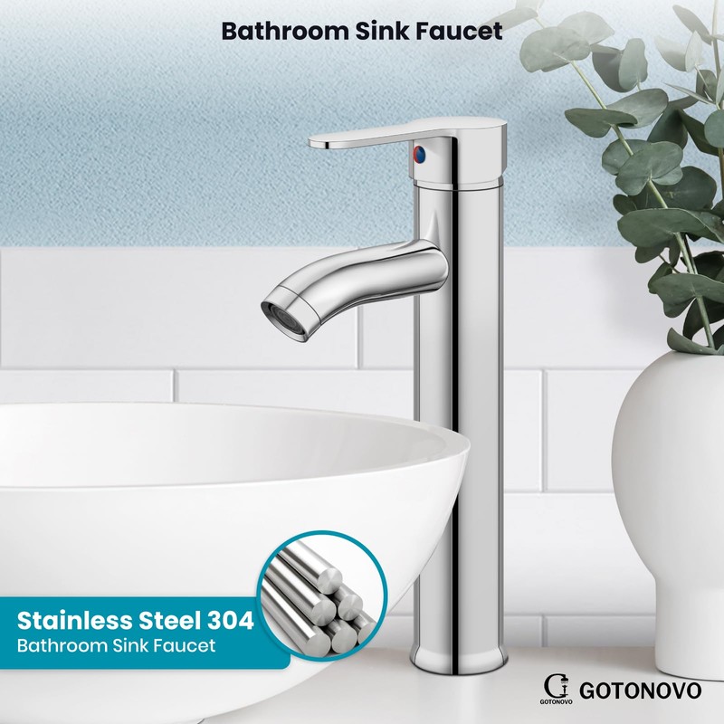 gotonovo Vessel Sink Faucet Modern Bathroom Faucet 1 Hole Deck