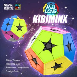 OJIN MoYu MoFang JiaoShi Meilong 2x2 Megaminx Dodecahedron Cube Cubing Classroom Meilong Kibiminx Smooth Twist Puzzle Cube Special Toys with One Cube Tripod(Scrub Stickerless)