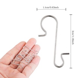 MELLIEX Pack of 120 Christmas Bauble Hangers, Stainless Steel S-Hooks, Small Hangers, Quick Hangers for Christmas Decoration, Silver