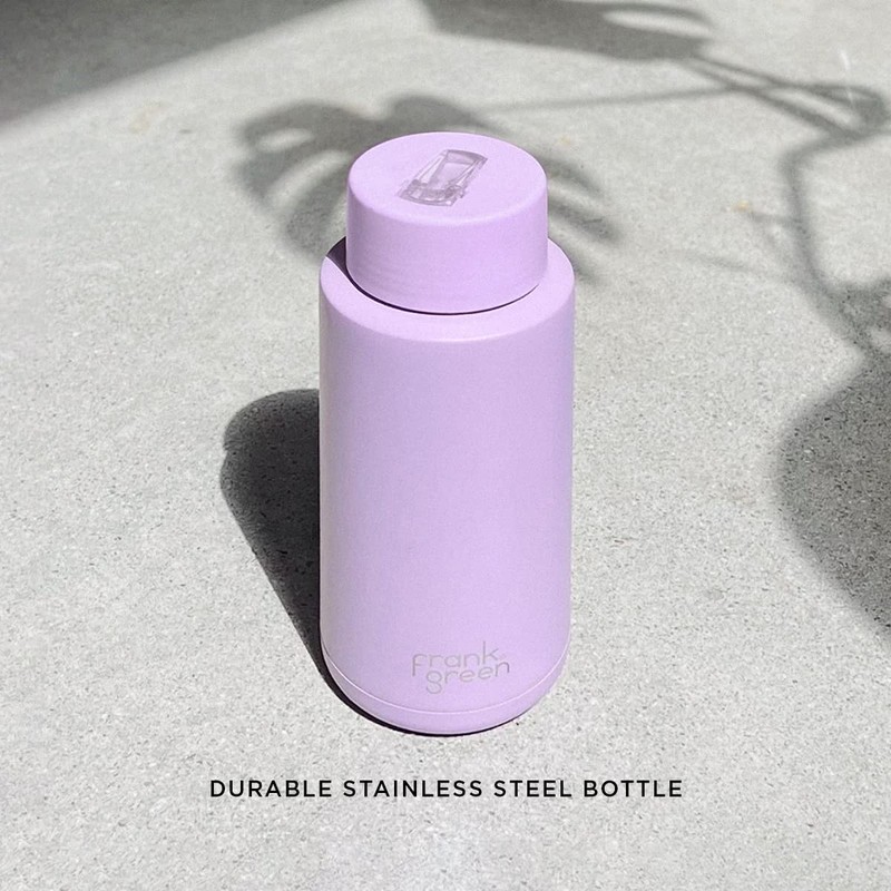 frank green Ceramic Reusable Bottle with Straw Lid, 34oz/1L Capacity