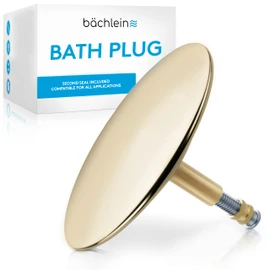 Bächlein Universal Bath Plug - Drain Plug [Gold] - incl. Replacement Seal - Drain Set for any Standard Bath Tub -Plug Tub