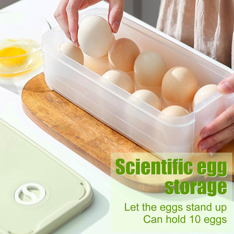 2 Pieces Egg Boxes with Lid for 10 Eggs, Egg