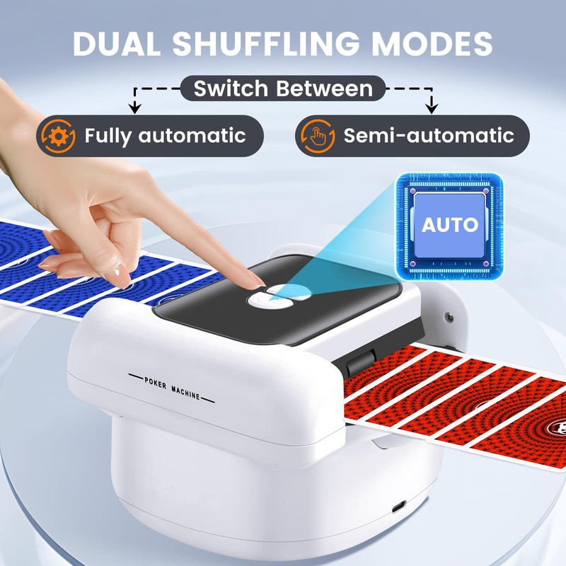 PRENOXA Rechargeable Automatic Card Shuffler Machine for 1-2 Decks, with
