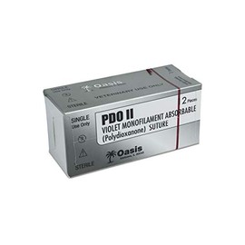 Oasis PDO (Polydioxanone) Surgical Suture, 3-0, (CT-2) 1/2 26mm Round Bodied Needle, 75cm, 12/Box, Veterinary Use