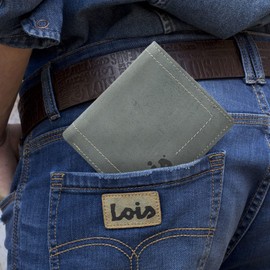 Lois - Men's Leather Wallet - Men's Leather Wallet with RFID Protection - Men's Small Wallet - Men's Leather Wallet - Men's Wallet 201520, blue