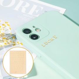 6 Sheets Mini Alphabet Stickers, Metal Letter Number Stickers, Gold Glitter Self-Adhesive Small 3D Sticker for Epoxy Resin, Water Bottles, DIY Crafts, Scrapbook Vinyl Decoration (640 PCS)