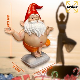 synxzen Christmas Garden Gnome Decoration - Funny Yoga Garden Gnome, 20 cm Zen Meditation Buddha Belly Figure, Indoor Outdoor Home Decoration Gift for Women Men