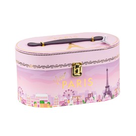 VOTUM Train Case Paris - Travel Cosmetic Bag Organizer - Perfect for Organizing Makeup, Toiletries, and Beauty Essentials During Travel or Daily Use - Stylish, Lightweight Makeup Bag
