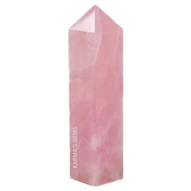 Rose Quartz, Crystal Towers, Natural Healing, Obelisk, Reiki Healing, Crystal Grid, Single Point, Reiki Chakra, Meditation Therapy, Crystal Wands, Crystal Points, (3-4 Inch), 4 Faceted, Karma's Gems