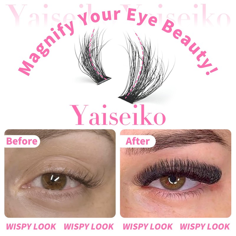 Yaiseiko Lash Clusters 60D Wispy 10-20mm Essential Volume Cluster Eyelash