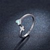 VOROCO 925 Sterling Silver Adjustable Ring Open Trendy Statement Ring