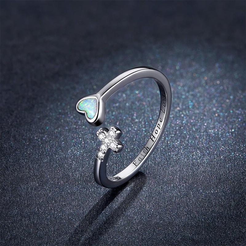 VOROCO 925 Sterling Silver Adjustable Ring Open Trendy Statement Ring