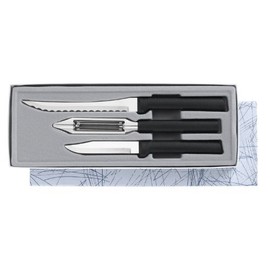Rada Cutlery Kitchen Utensil Peel, Pare and Slice Set Stainless Steel Resin, Made in The USA, 8 7/8 Inches, Black Handle