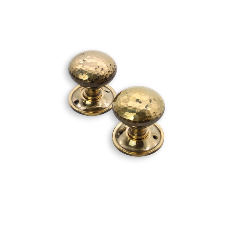Infinity Decor Pair of Aged Brass Hammered Mushroom Mortice Rim