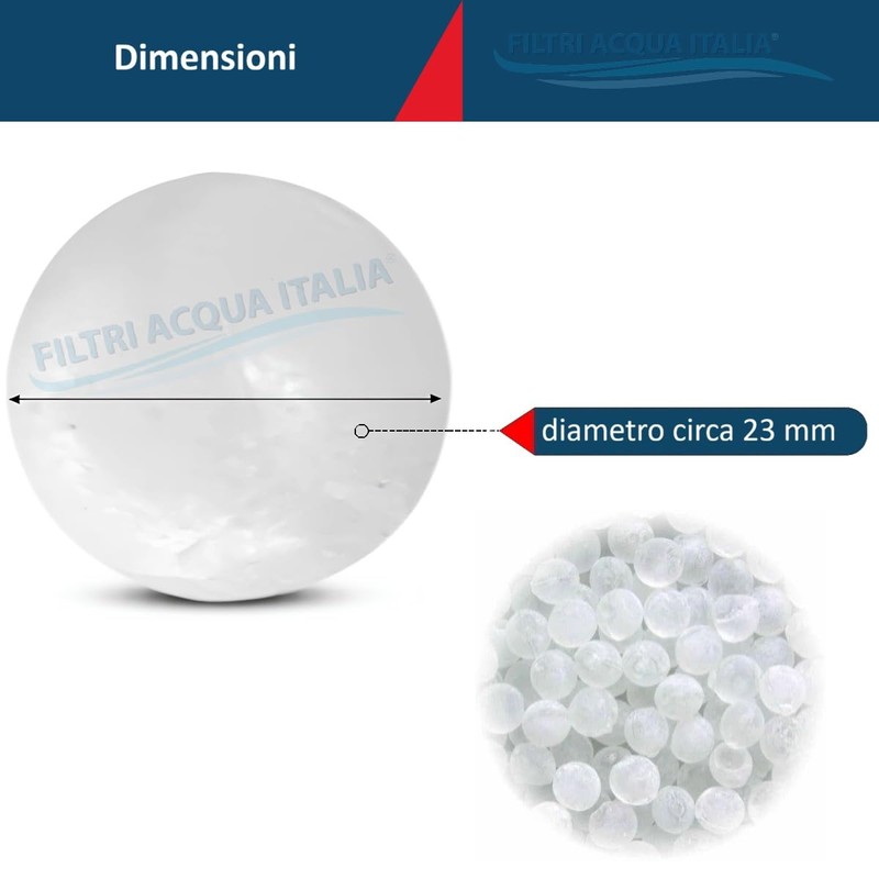 Polifosfati a Sfere 500 gr. Ricarica per Filtri Anticalcare Lavatrice,