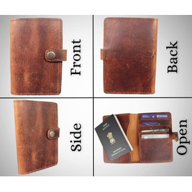 Madosh, Genuine Leather Passport Holder,Travel Wallet,RFID Blocking Card Holder,Passport Cover Case (INSAPPH)