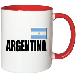 Mister Merchandise Coffee Cup Argentina Flag Tea Cup White / Red