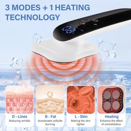 Journeyside Cellulite Massager, Electric Anti Cellulite Massager with 4 Massage Heads, Constant Temperature Function, Unisex, Suitable for Waist, Abdomen, Buttocks, Arms, Legs and Back Massage