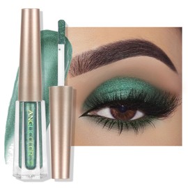 Anglicolor Eyeshadow,Liquid Glitter Eyeshadow,Highly Pigmented Glitter Gel Diamond Eyeshadow, Liquid Eyeshadow & Eyeliner Blendable Shimmer Eyes,Vegan (#16 Metallic Green)