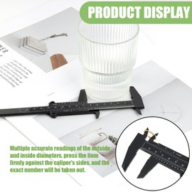 TNJPSEK 6 Pack Plastic Vernier Caliper, 150mm Eyebrow Measuring Tool, Mini Sliding Ruler Caliper Gauge for Students DIY Crafts School Office Tattoo Eyebrow Artists Use (6 Color, 0-6"/0-150mm)