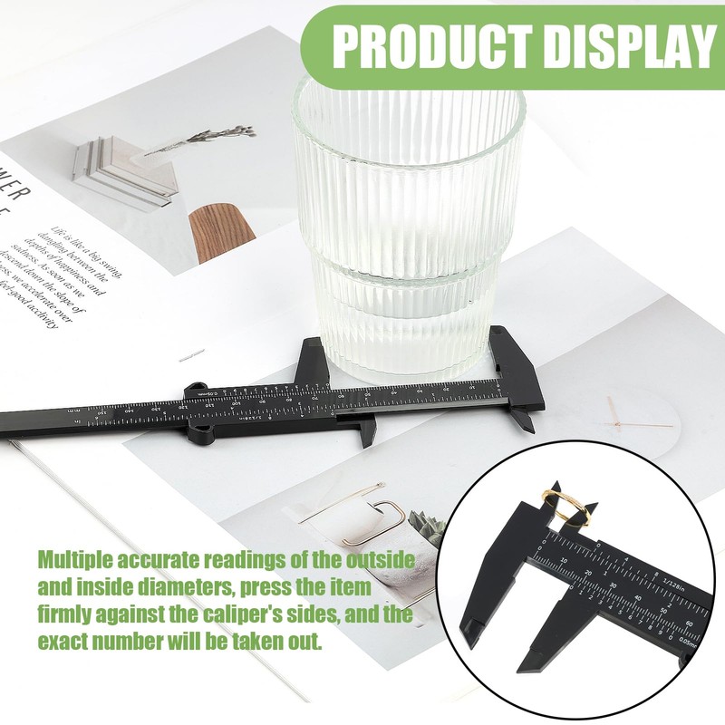 TNJPSEK 6 Pack Plastic Vernier Caliper, 150mm Eyebrow Measuring Tool,