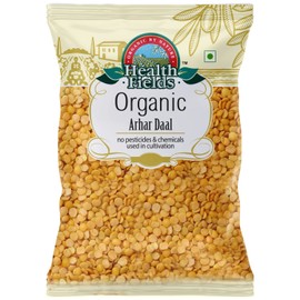 Health Fields 100% Organic Arhar Daal / Pigeon Pea Indian Lentils- Easy to Digest, Chemical Free, Non-GMO- - 1 KG