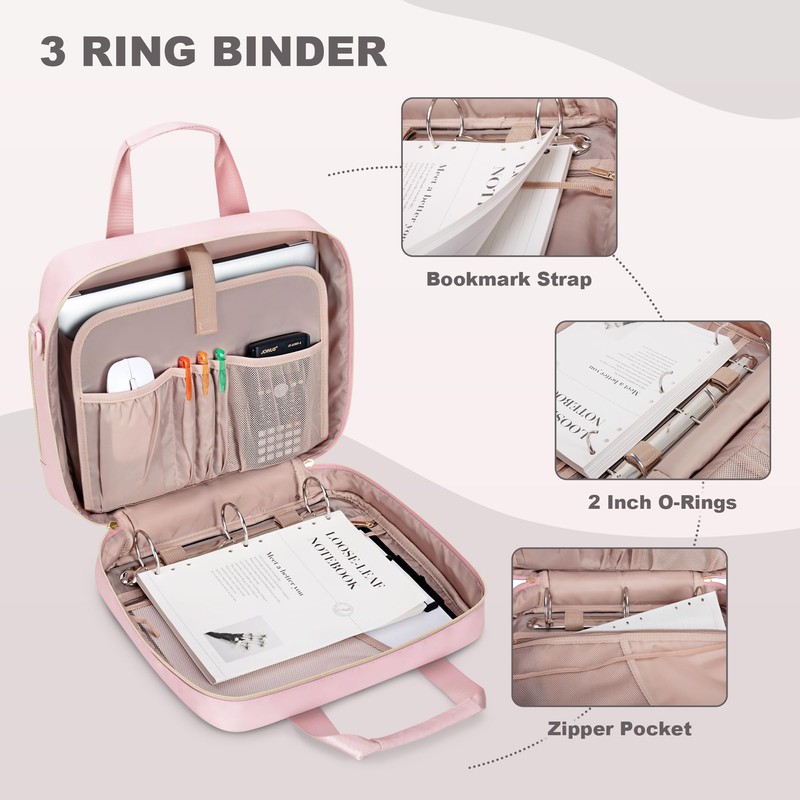 Prokva 3 Ring Zipper Binder 2 Inch, Accordion File Organizer