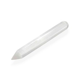NKlaus Selenite Massage Stick Tip 15.5 cm - Handmade Selenite Massage Stick with Pointed End, for Meditation, Healing and Energy Work, Promotes Clarity and Harmony in Spiritual Spaces 16475